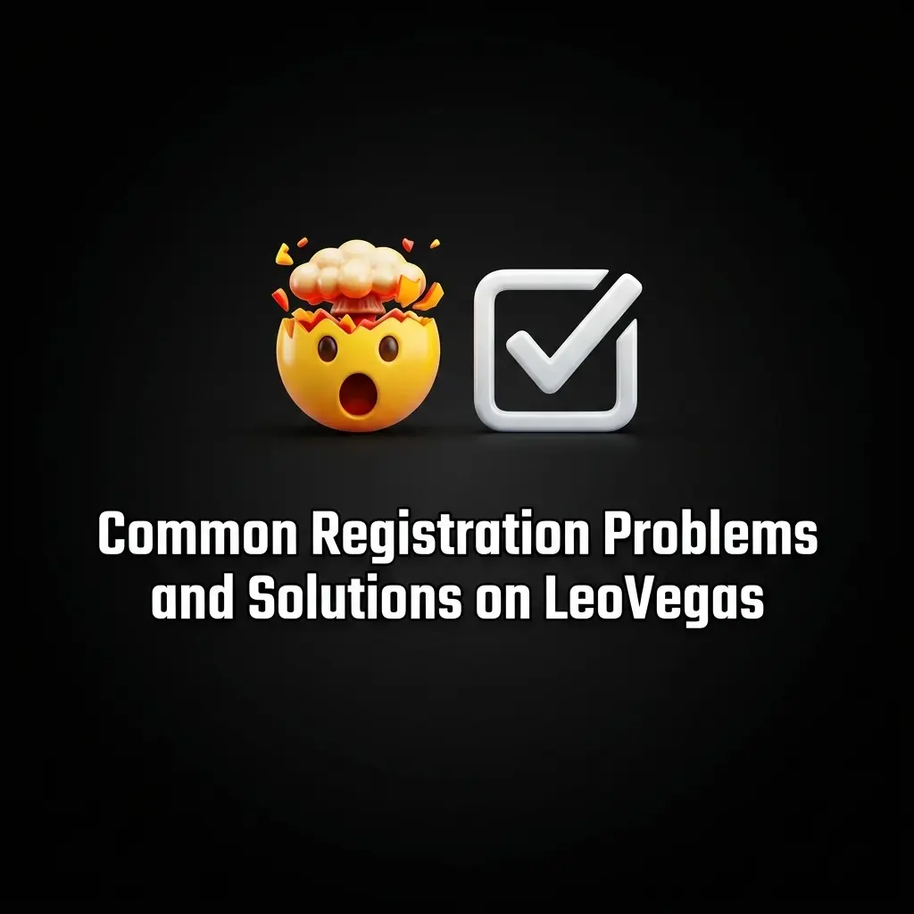 Table showing common LeoVegas registration problems like email errors, SMS issues, and age verification with solutions
