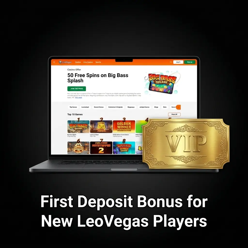 LeoVegas first deposit bonus for new UK players offering 100% match up to £100 with 35x wagering requirements