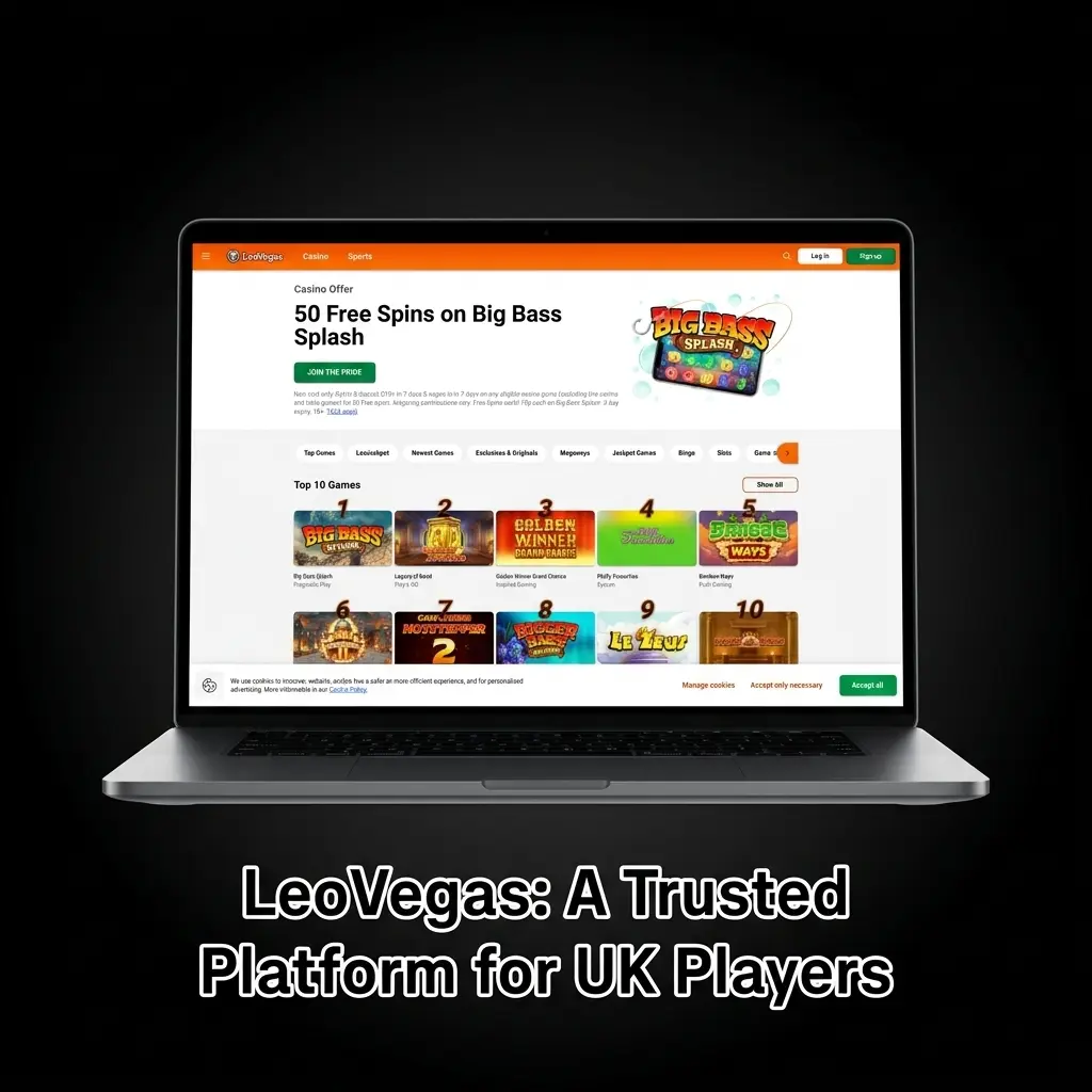 LeoVegas UK platform showing sports betting, casino games, mobile apps, and UKGC-licensed player protection features