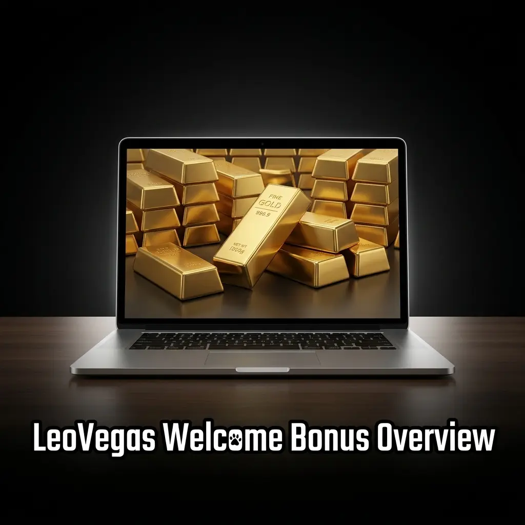 LeoVegas welcome bonus table showing 100% first deposit match up to £100 with £10 minimum deposit and 35x wagering