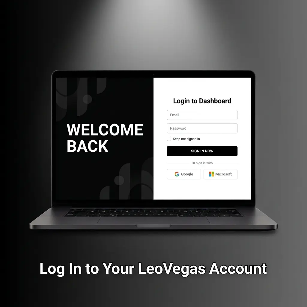 LeoVegas login screen showing email and password fields for secure account access