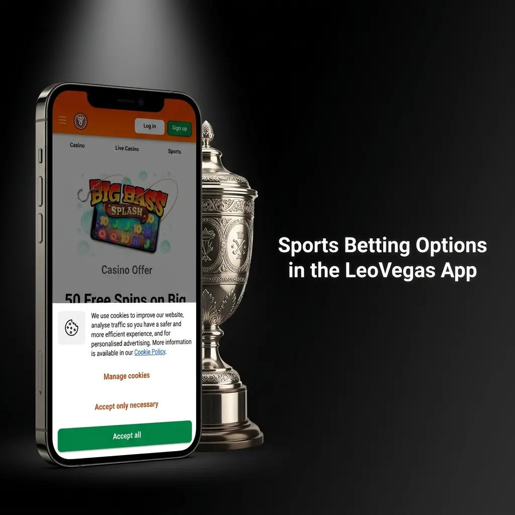 LeoVegas app sportsbook showing betting options for football, horse racing, tennis, basketball, rugby, cricket, golf and esports